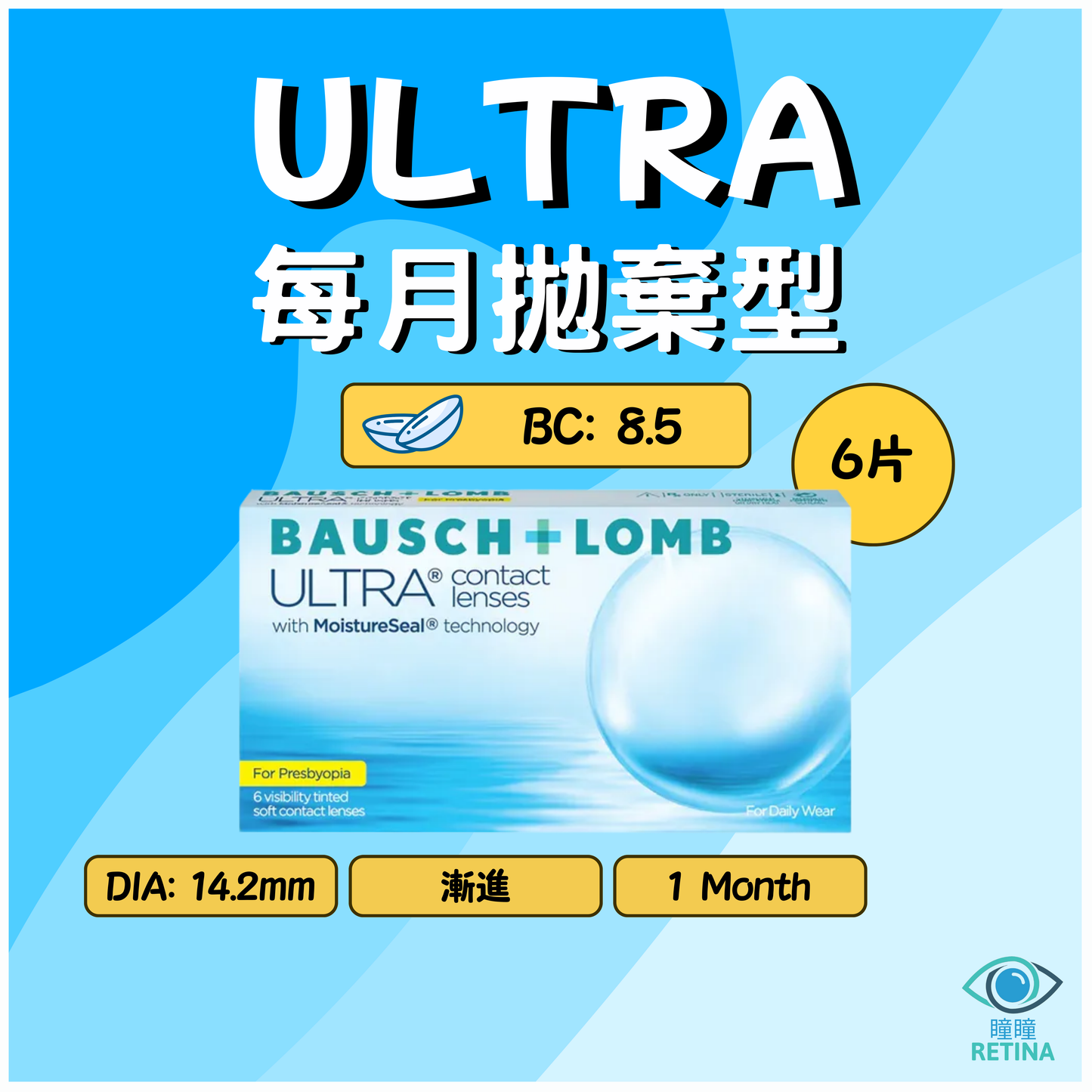 Bausch + Lomb ULTRA for Presbyopia 1-Month (Presbyopia | 6 tablets)