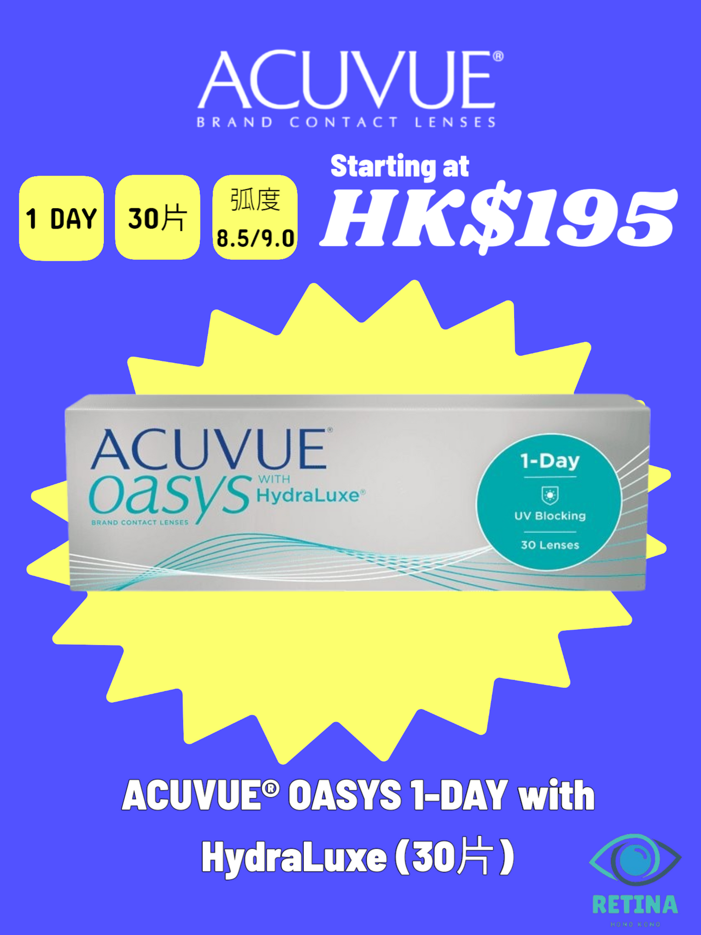 ACUVUE® OASYS 1-DAY with HydraLuxe (30 tablets)