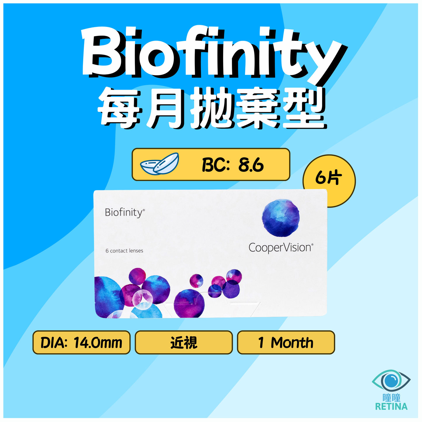 CooperVision Biofinity 1-Month (6 tablets)