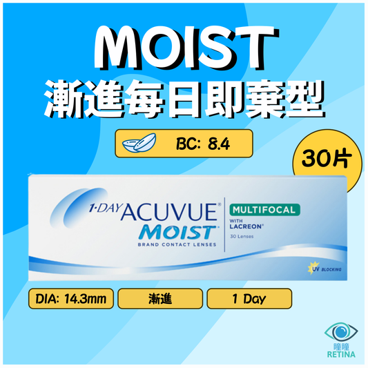 Acuvue Moist 1-Day Multifocal (老花 | 30片)